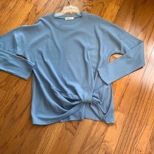 CLARISBELLE Size 2 XL light blue ribbed long sleeve top
